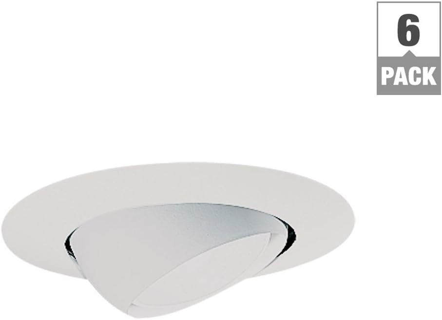 HALO Recessed 78P6PK Eyeball Light Trim, White, 6"