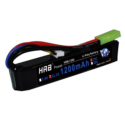 HRB 3S 1200mAh 11.1v 25C LiPo Stick Battery With Mini Tamiya Connector for Airsoft Gun, RC Gun