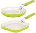 Cook N Home 2 Piece Nonstick Ceramic Coating Mini Size One Egg Fry Pan & Square Toast Griddle Pan, 5.5