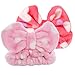 Hairizone 2 Pack Makeup Headbands for Washing Face Shower Spa, Soft and Cute Big Bow Hair Bands for Women and Girls (Pink Polka Dot/Red Heart Dot)