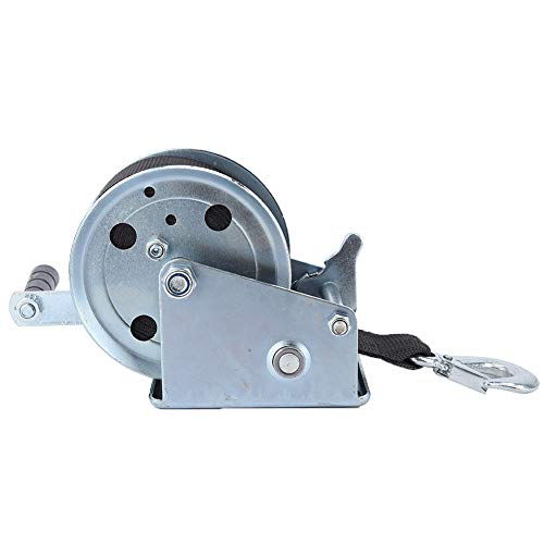 Qiilu 1200lbs Heavy Duty Hand Crank 6m Nylon Strap Hand Winch Fortrucks, Trailers and Other Mobile Applications - Image 3