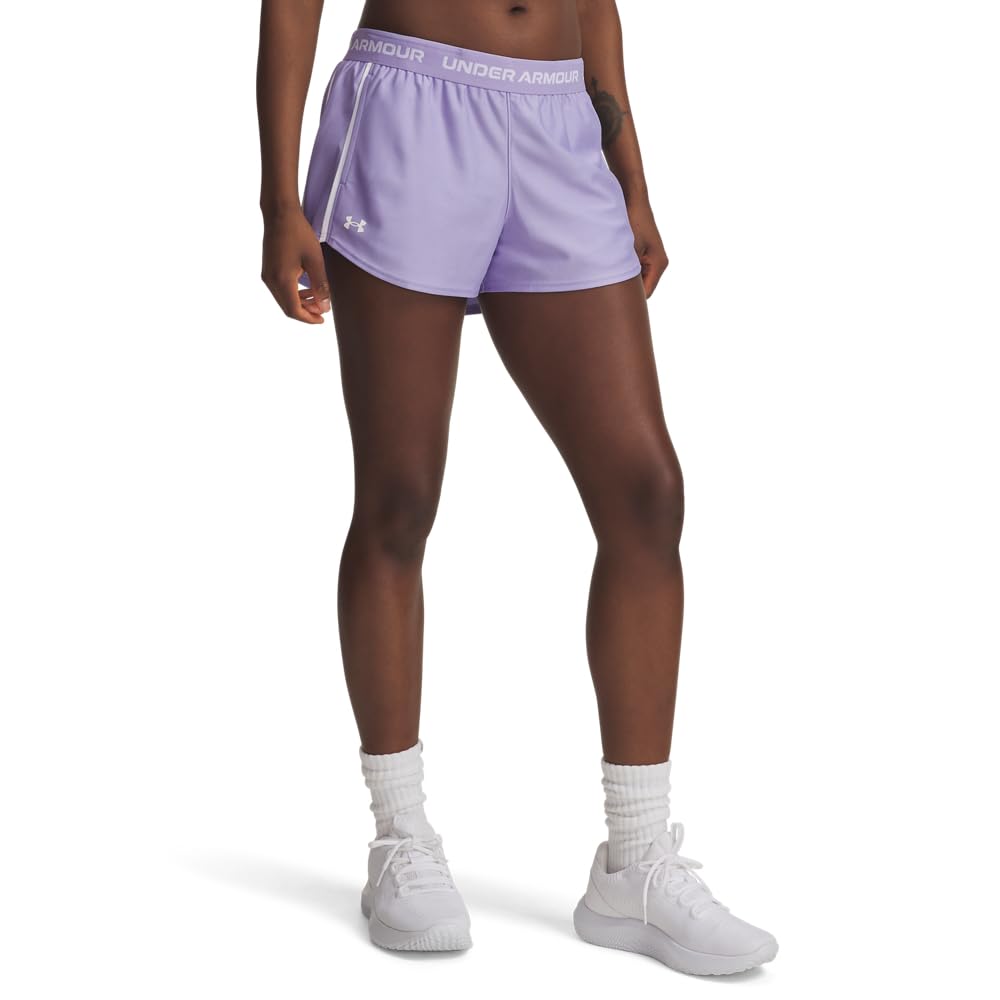 Under Armour Women's Tech Play Up Shorts, (538) Transparent / / White, XX-Large Image