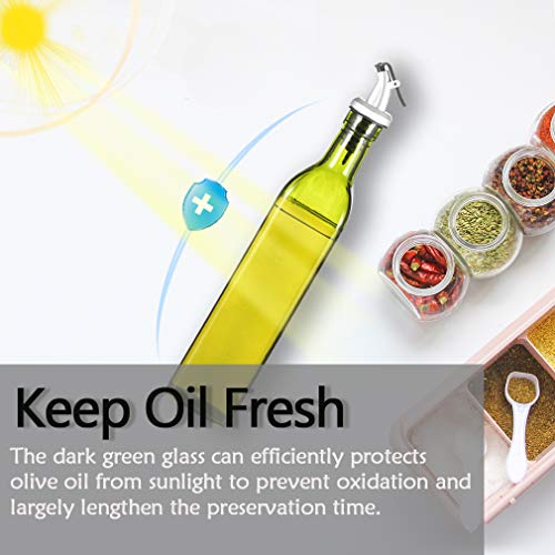 image for Subekyu Olive Oil Dispenser Bottle 2 Pack, 17oz Oil and Vinegar Dispen