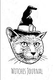Witches Journal: Black Cat Witch Pagan Witchcraft Wiccan Druid Shaman Notebook by DMS Books