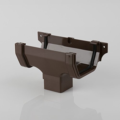 Brett Martin Running Outlet for 114mm Squarestyle Gutter system BROWN BR055BR