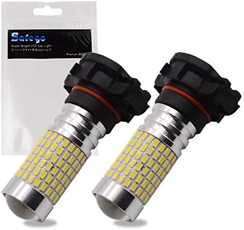 Safego 2Pcs 5202 LED Car Exterior Bulb For Fog Light 144-3014SMD White 6000K DC 12V 5202-144D-3014L-2