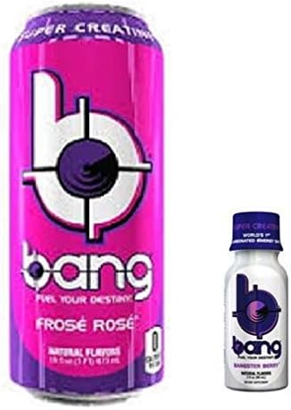 VPX Bang - Frose Rose - 16fl.oz. (Pack of 4) and Bangster Berry Shot 3fl.oz.