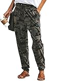 LOSRLY Women Drawstring Waist Camo Jogger Pants Activewear Long Pants with Pockets