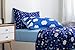 Chital Unisex Twin Bed Sheets | 4 Pc Gender Neutral Kids Bedding Set | Starry Night Sky Print | 1 Flat & 1 Fitted Sheet, 2 Pillow Cases | Durable Super-Soft, Double-Brushed Microfiber | 15” Deep