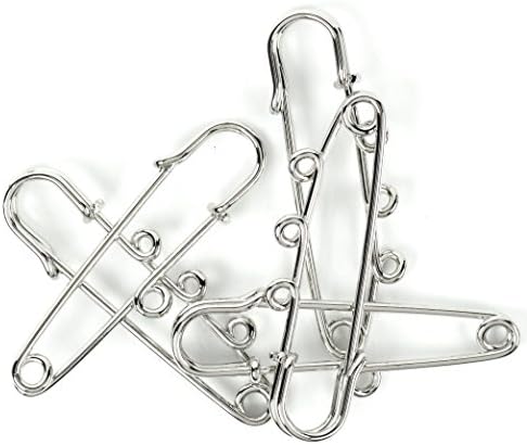 Silver Metal Jewelry Safety Pin Pack