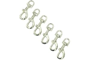 BRUFER QUALITY PRODUCTS BRUFER 209353-2 Swivel Eye Snap Hook Bolt Snap Nickel Plated (3" x 1/2" - 6 Pack)