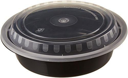 (10-Pack) 1 Compartment Portion Control Bento Lunch Boxes/Food Storage Container with Airtight Snap on Lids