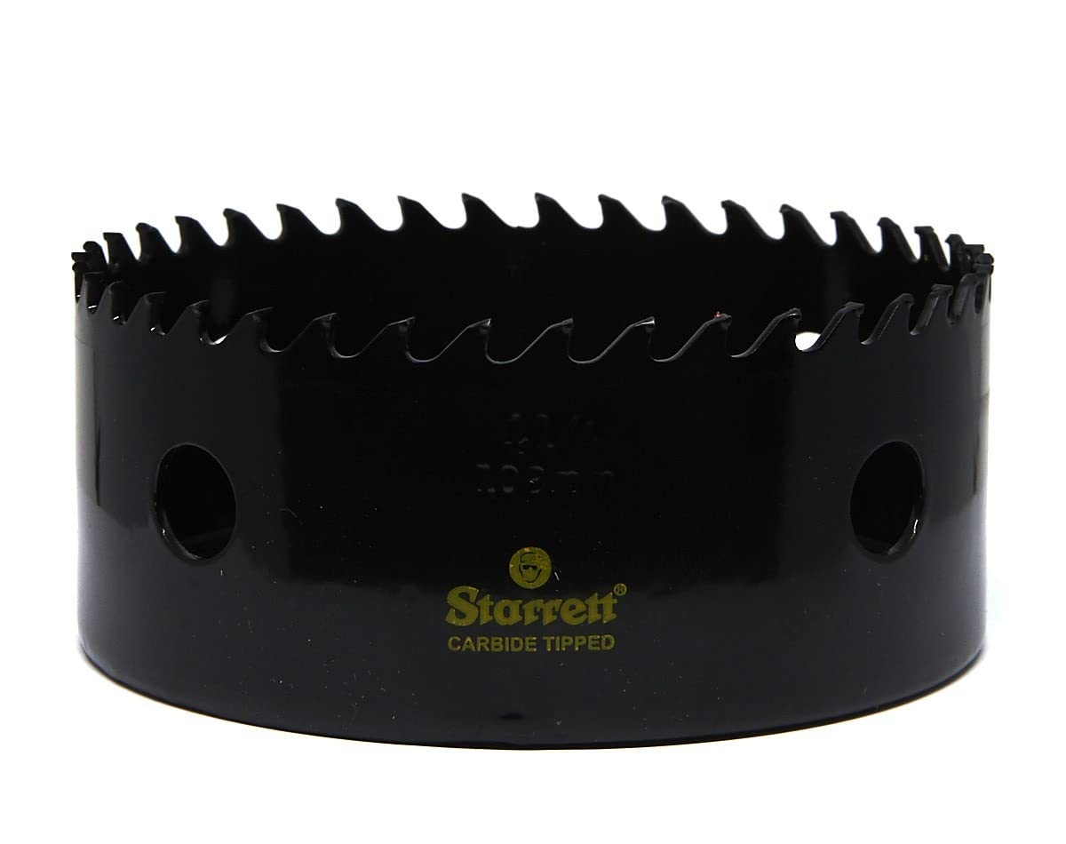 Starrett Tungsten Carbide Tipped Hole Saw - CT414 Deep Cut Holesaw Cutter - For Wood Suspended Flooring Reinforced Concrete & Fibreglass - 108MM โ image 1