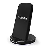 RAVPower Qi Wireless Charging Stand, 2 Coils Fast Wireless Charger Quick Charging Base 10W for Samsung S8 Plus S7 Edge, 5W Compatible iPhone X 8 Plus and More(Renewed)