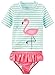 Carter's Girls' Two-Piece Swimsuit, Mint Pink Flamingo, 3T