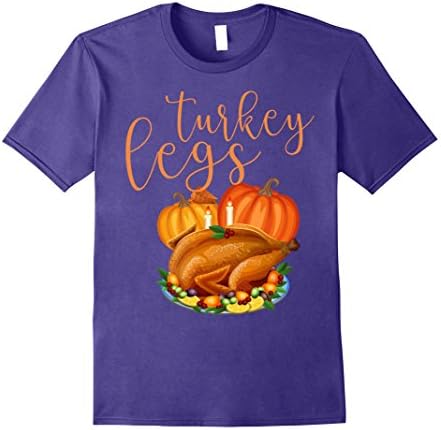 Mens Turkey Legs T-Shirt Funny Thanksgiving Or Turkey Day TShirt Large Purple