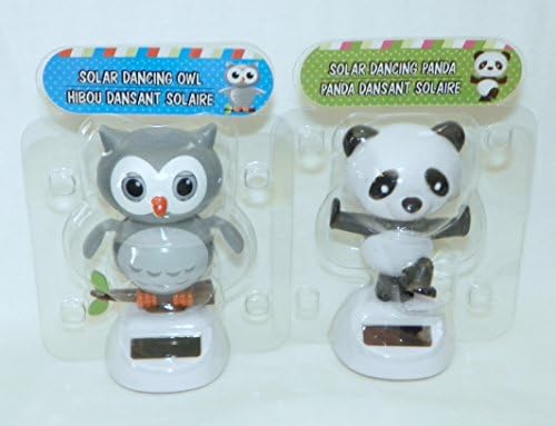 Solar Powered Dancing ~ OWL &amp; PANDA BEAR (2-Pack) ~ 2015