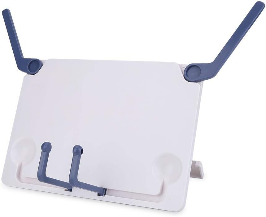 Tabletop Music Stand, Portable Desktop Book Holder, Adjustable 0-60 Degree, Multi Functional, Blue - Image 5