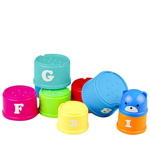 elecnewell Stack Up Cup Toys Rainbow Nesting & Stacking Cups Baby