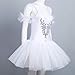 YiZYiF Women's Ballet Tutu Bustle Costume 3D Flower Swan Lake Dance Leotard Dress White X-Small