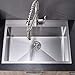 33 Inch 18 Gauge Top mount Drop-in Single Bowl Basin Handmade T304 Stainless Steel Kitchen Sink, 10 Inch Deep Brushed Nickel Kitchen Sinks
