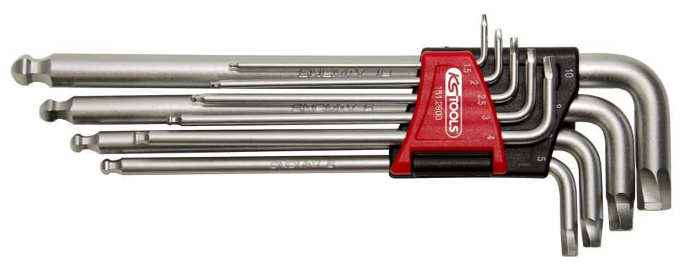 KS Tools 151.2800 151.2800-Set of 9 Hexagonal Keys for Damaged Screws