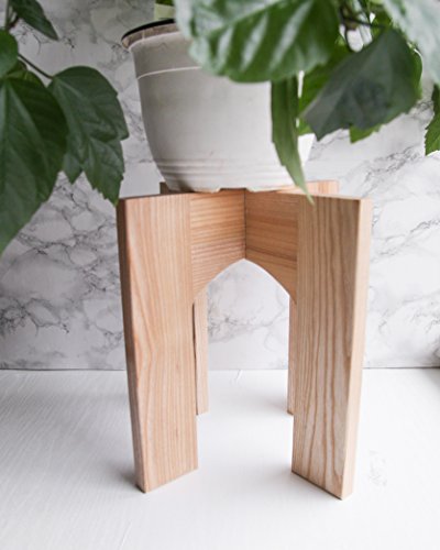 inMug Large Wood Potted Plant Stand Indoor for 12 inches Flower Pot Holder Rack Indoor Outdoor Wooden Short Planter Supports Trivet Floor Saucer Decorative Garden Containers Floor Vase Display Coaster - Thumbnail 4