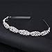 Oriamour Flower Design Rhinestone Crystal Wedding Headband Bridal Headpieces Simple Design Bridal Headband (Silver)