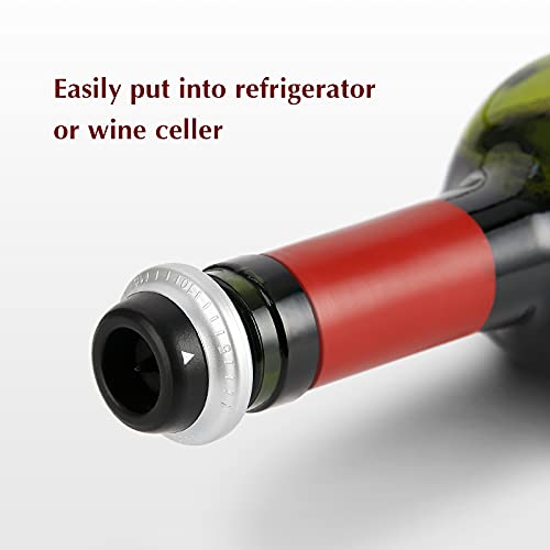 Secura Vacuum Wine Saver Preserver Pump with 6 Wine Bottle Stoppers