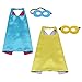 RioRand Kids Cartoon Dress Up Costumes Double-Sided Satin Capes with Felt Masks and Slap Bracelets 8pcs