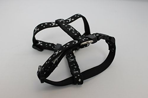 XXS TINY DOG HARNESS TEA CUP, MINI, PUPPY, CHIHUAHUA, REFLECTIVE, PINK & BLUE (BLACK)