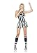Leg Avenue Women's 3 Piece Referee Costume Includes Whistle And Halter Dress, Black/White, Small/Medium