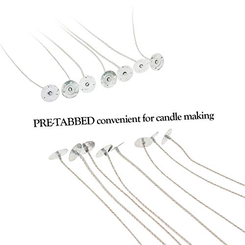 100pcs/lot Candle Wicks for Candle Making - Coated with Natural Soy Wax, Low Smoke - Cotton Threads Woven with Paper - Candle DIY (6 inch)