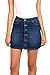 Wax Women's Juniors A-Line Button Down Denim Skirt