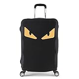Artone Yellow Monster Eyes Washable Spandex Travel Luggage Protector Baggage Suitcase Cover Fit 29-32 Inch Luggage Black