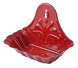 Red Enameled Metal Soap Dish