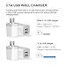 USB Wall Charger, Vogek 3.1A 2-Pack Dual Port USB Wall Charger Universal Power Adapter Compatible with Samsung Galaxy, LG, HTC, Moto, Kindle, MP3, Bluetooth Speaker Headset-White