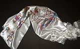 TIBETAN WHITE PRAYER SCARF KATAS W/ 8 SYMBOLS