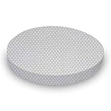 SheetWorld 100% Cotton Percale Round Crib Sheet, Pindots Grey Woven, 42 x 42, Made in USA