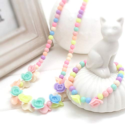 7Queen Princess Pretend Play Necklace Bracelet Set Kit Kids Play Jewelry Little Girls Costume Necklaces Toddler Dress up Jewelry 3 Sets Xmas Gift