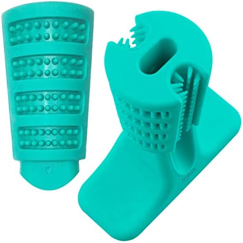 AnyBack Brushing Stick Dog Toothbrush Bite Bone Chew Toys Teething Self Tooth Brush, Dog Brushing Stick Dog Toothbrush Stick Chew Toys for Small Medium Dogs Puppy Green Salmon