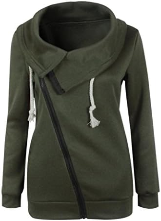 Wram Hoodie,Leegor Women Lapel Pocket Oblique Zipper Sweater Coat Jacket (XL, Green)