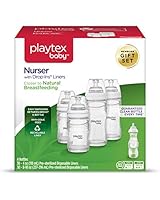 Playtex Baby Nurser Baby Bottle with Drop-Ins Disposable Liners, Closer to Breastfeeding, Gift Set