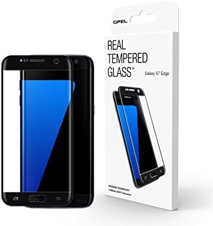 Galaxy S7 Edge Screen Protector [GS7 Edge] [3D Curved Full Cover] GPEL Accessory Glass by Corning Tempered Glass, 100% Replacement Guarantee, Premium Quality Glass in Korea (Black)