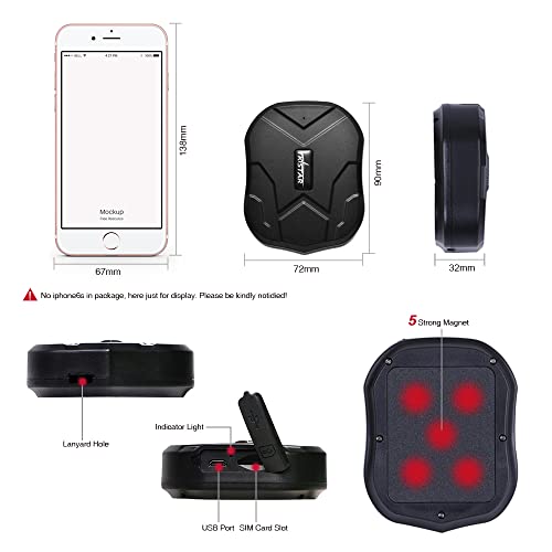 4G GPS Tracker for Vehicles Hidden Magnetic Vehicles GPS Tracker Locator Real Time GPS Tracker for Car Motorcycles Trucks with Anti-Theft Alarm,Stand by 100 Days,Super cheap $5 Monthly Fee - 4G TK905B