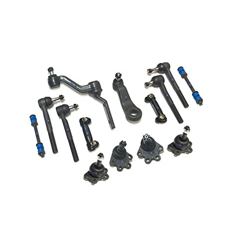 PartsW 14 Pc Steering & Suspension Kit for Chevrolet GMC K1500 1988-1991 Adjusting Sleeves Inner & Outer Tie Rod Ends Upper & Lower Ball Joints Idler & Pitman Arms Sway Bar End Links