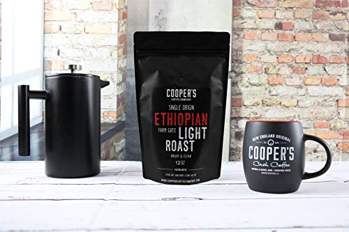 Ethiopian Bright Light Roast Grade 1, Whole Bean Coffee, Natural Dry Processed Micro Lot Single Origin Farm Gate Direct Trade, Intense Bright & Bold Coffee Beans, Gourmet Coffee - 12 oz Bag