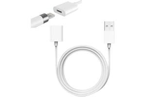 ONGAHON Design for Apple Pencil Charger,Apple Pencil Adapter 1FT, iPencil Pen First Gen Charging Cable Compatible with Apple Pencil 1st Generation,USB A Male to Lightning Female (White)