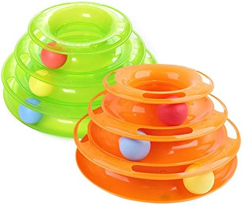 Aliceshop オレンジとグリーン ペット インタラクティブ玩具三層ターンテーブル ペット パズル プレイ トラックタワー面白い猫のおもちゃトレイ Color 2 Colors B0842g63k2 3 322円 人気海外一番 100 品質保証 全品送料無料 即日出荷 Sale開催中
