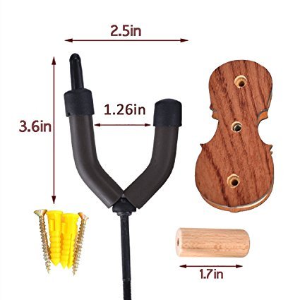 image for Chichitop Rosewood Violin Hanger With Bow Hanger Hardwood Violin Hook 